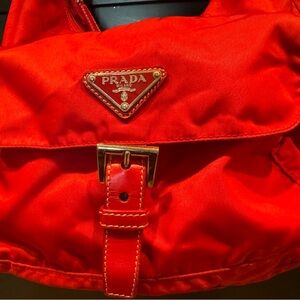 Prada ladies hand bag in red